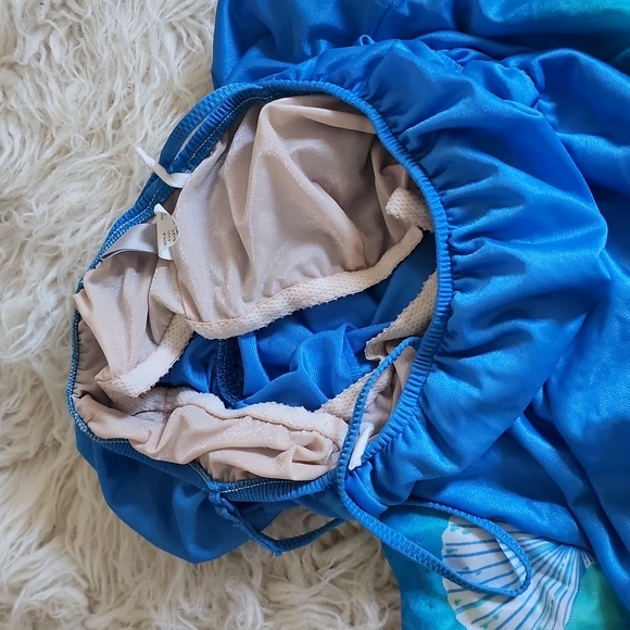 Vintage 70s E. STEWART Seashell Print Swim Dress - Picture 4 of 9